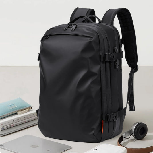 Large capacity American Smart men's business backpack with vacuum compression bag design, suitable for travel and daily use.