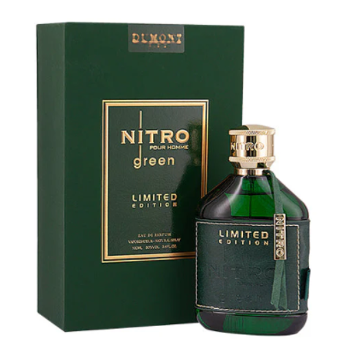 American Smart Dumont Nitro Green Ltd. Edition men's cologne bottle with sleek green design and modern packaging.