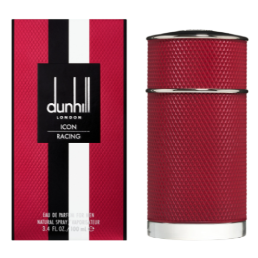American Smart Dunhill Icon Racing Red men's cologne bottle with sleek red design and black cap.