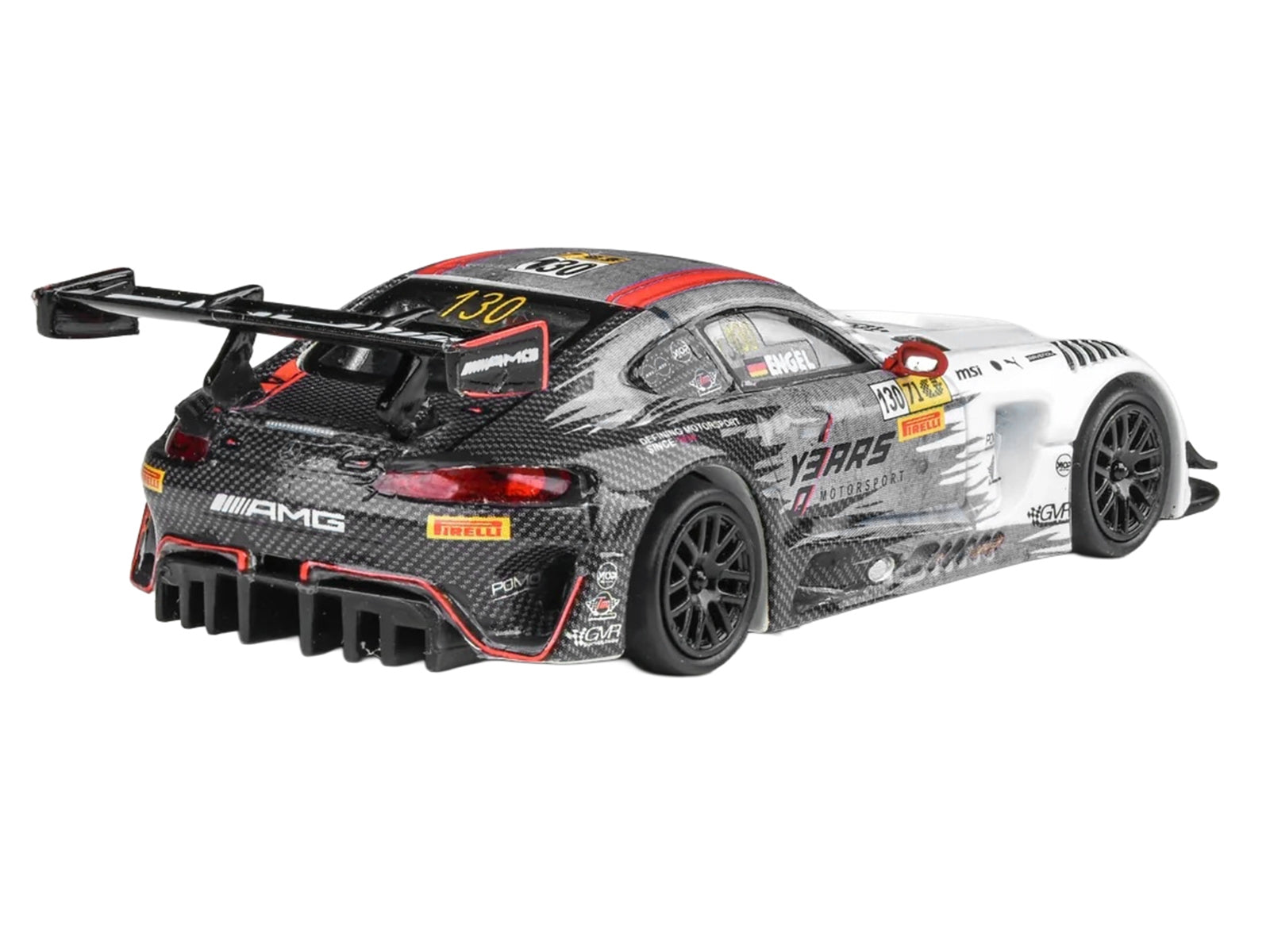 Mercedes-AMG GT3 #130 Maro Engel diecast model car by Paragon Models, detailed replica of FIA GT World Cup winner.