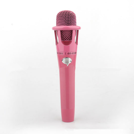 Color: Pink - E-300 handheld microphone network karaoke - American Smart