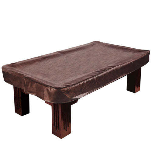 9-Foot Brown Leatherette Billiard Table Cover - American Smart