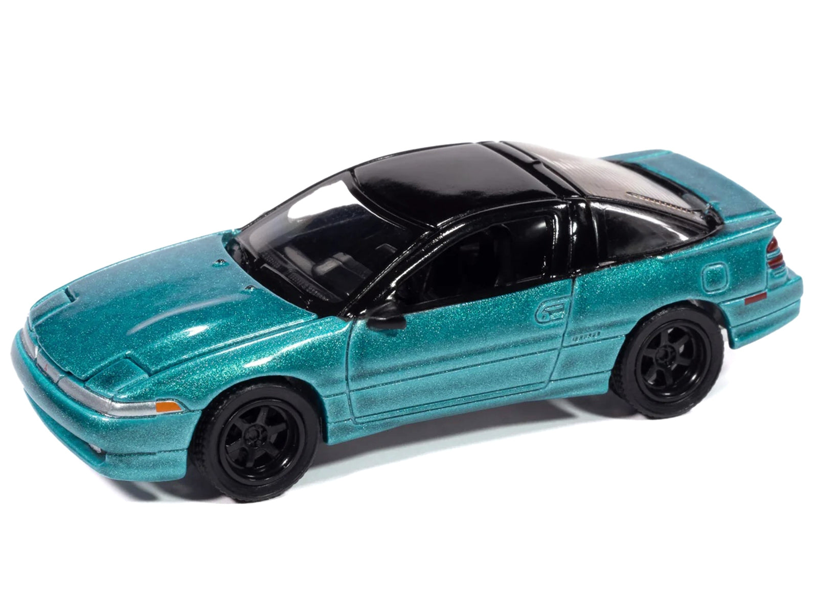 1991 Mitsubishi Eclipse GSX diecast model car in Tennessee Blue Metallic with black top, part of Auto World's Import Legends series.