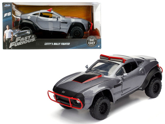 Letty's Rally Fighter diecast model car from Fast & Furious F8 movie, 1/24 scale by Jada, detailed vehicle toy for collectors