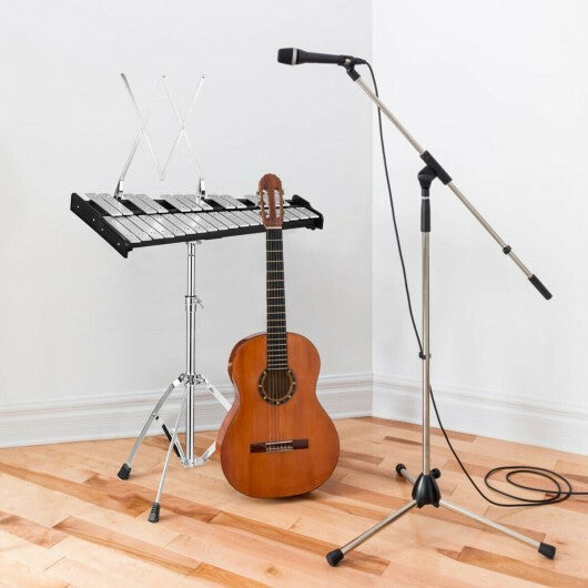 American Smart 30 Notes Percussion set with practice pad, mallets, sticks, and stand for musical instruments.