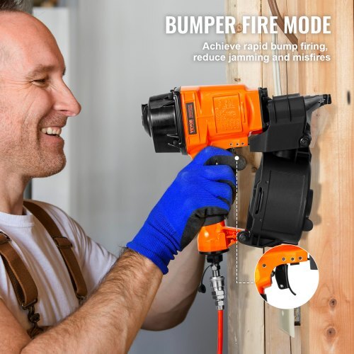 Coil Siding Nailer MCN55, 1 inch to 2-1/4 inch 15 Degree Pneumatic Siding Nail Gun, 70-120PSI Air Coil Nailer for Siding, Pallet Sheathing, Fencing, Decking - American Smart