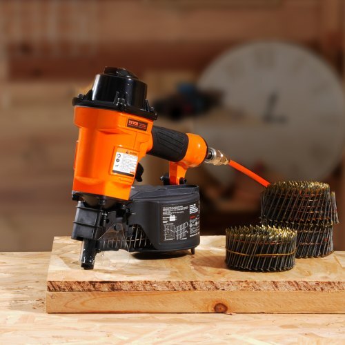 Coil Siding Nailer MCN55, 1 inch to 2-1/4 inch 15 Degree Pneumatic Siding Nail Gun, 70-120PSI Air Coil Nailer for Siding, Pallet Sheathing, Fencing, Decking - American Smart