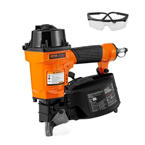 Coil Siding Nailer MCN55, 1 inch to 2-1/4 inch 15 Degree Pneumatic Siding Nail Gun, 70-120PSI Air Coil Nailer for Siding, Pallet Sheathing, Fencing, Decking - American Smart