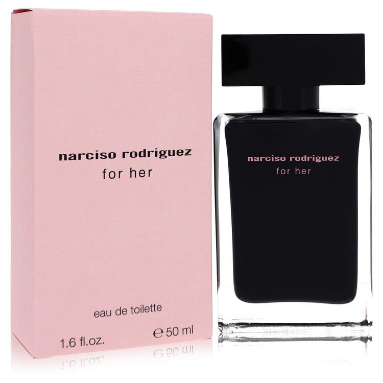 Narciso Rodriguez Eau De Toilette spray for women, 1.6 oz, featuring a sleek bottle with elegant design.