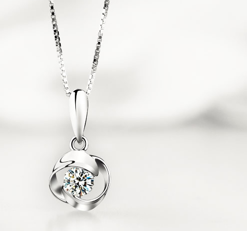 Color: White - S925 standard Sterling Silver CZ pendant, Valentine's Day exploding eight hearts eight arrows Rose Pendant - American Smart