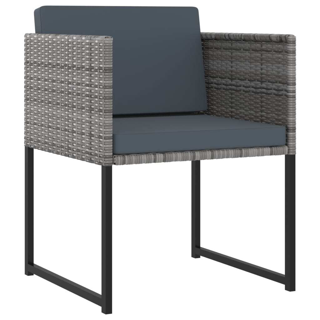 Gray 11-piece patio dining set with cushions, outdoor furniture by American Smart, featuring poly rattan for stylish outdoor dining.