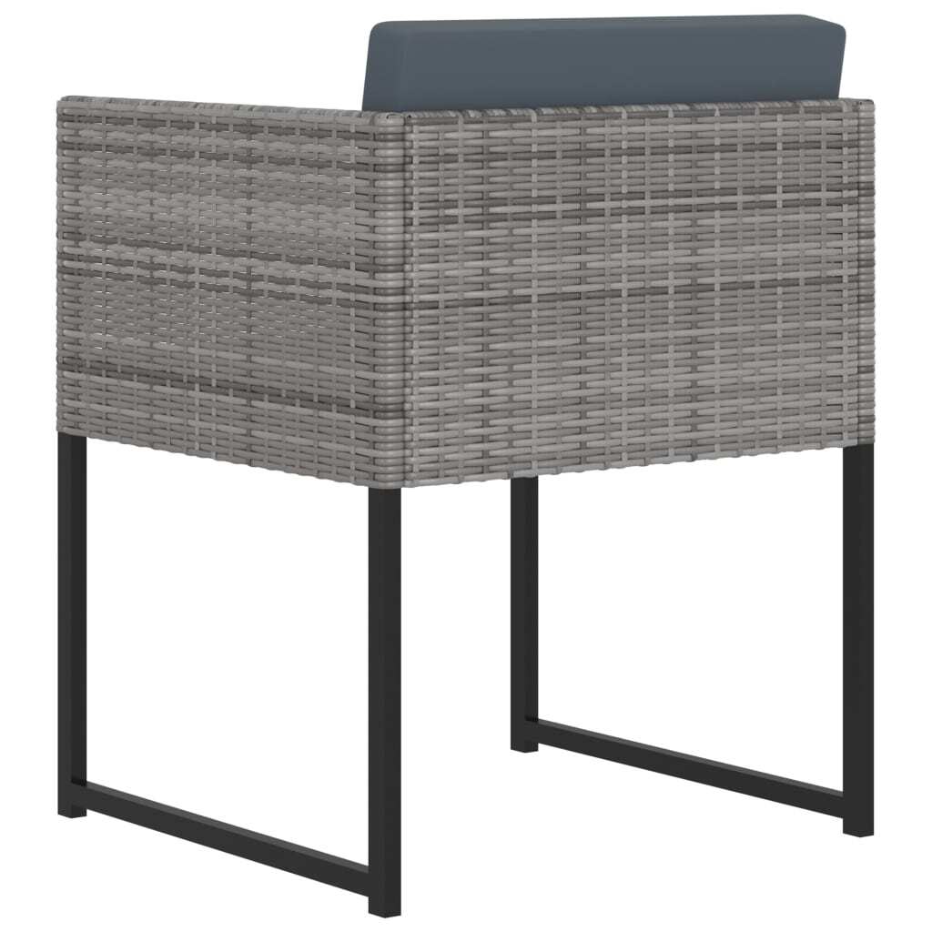 Gray 11-piece patio dining set with cushions, outdoor furniture made of poly rattan from American Smart WB.