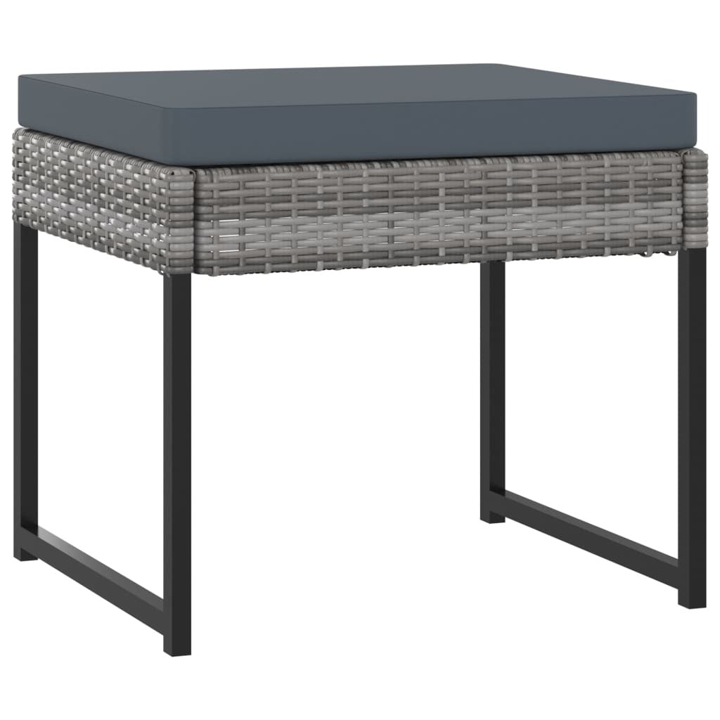 Gray 11-piece patio dining set with cushions made of poly rattan from American Smart WB outdoor furniture collection.