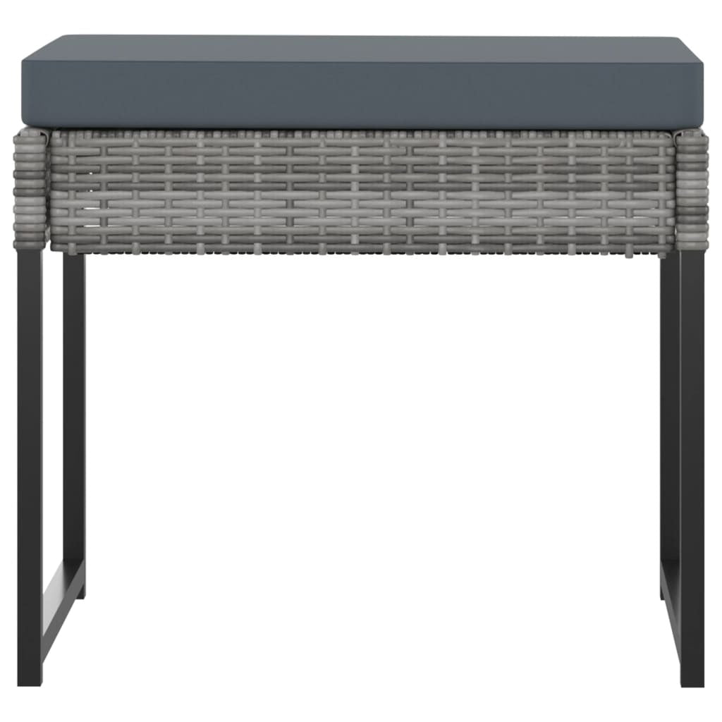 11-piece patio dining set with cushions, gray poly rattan outdoor furniture by American Smart - WB, including table and chairs.