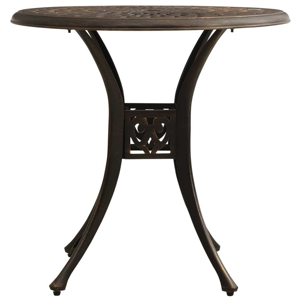 Three-piece cast aluminum bronze bistro set with table and two chairs, outdoor furniture from American Smart - WB.