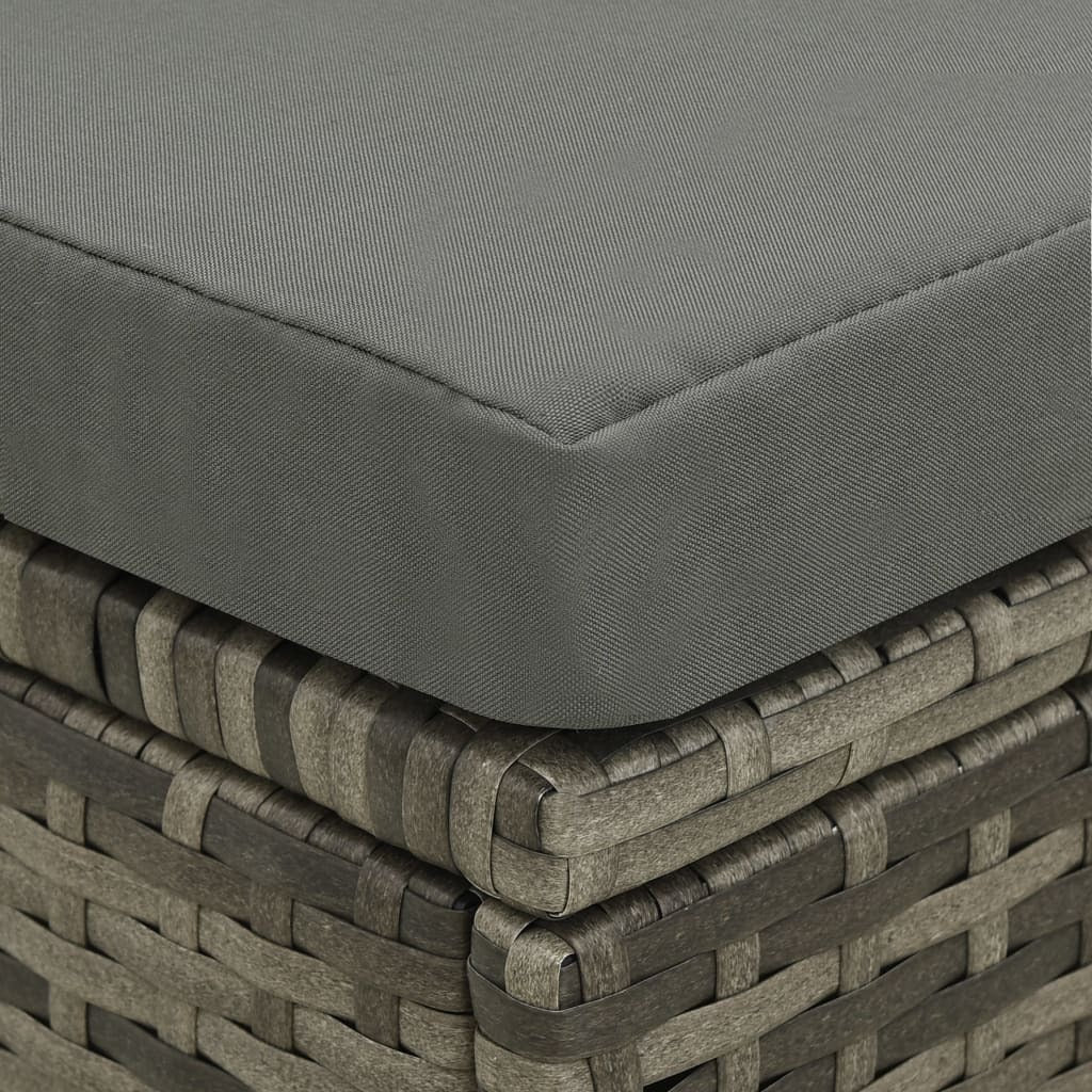 American Smart outdoor patio lounge set with gray poly rattan cushions, includes four pieces for comfortable outdoor relaxation.