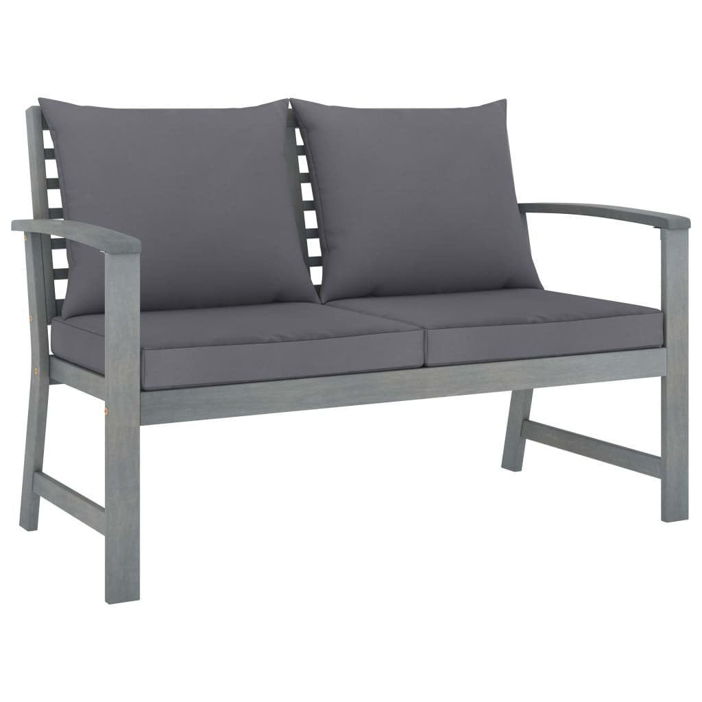 American Smart 4-piece patio lounge set with cushions, made of solid acacia wood for outdoor relaxation and entertaining.