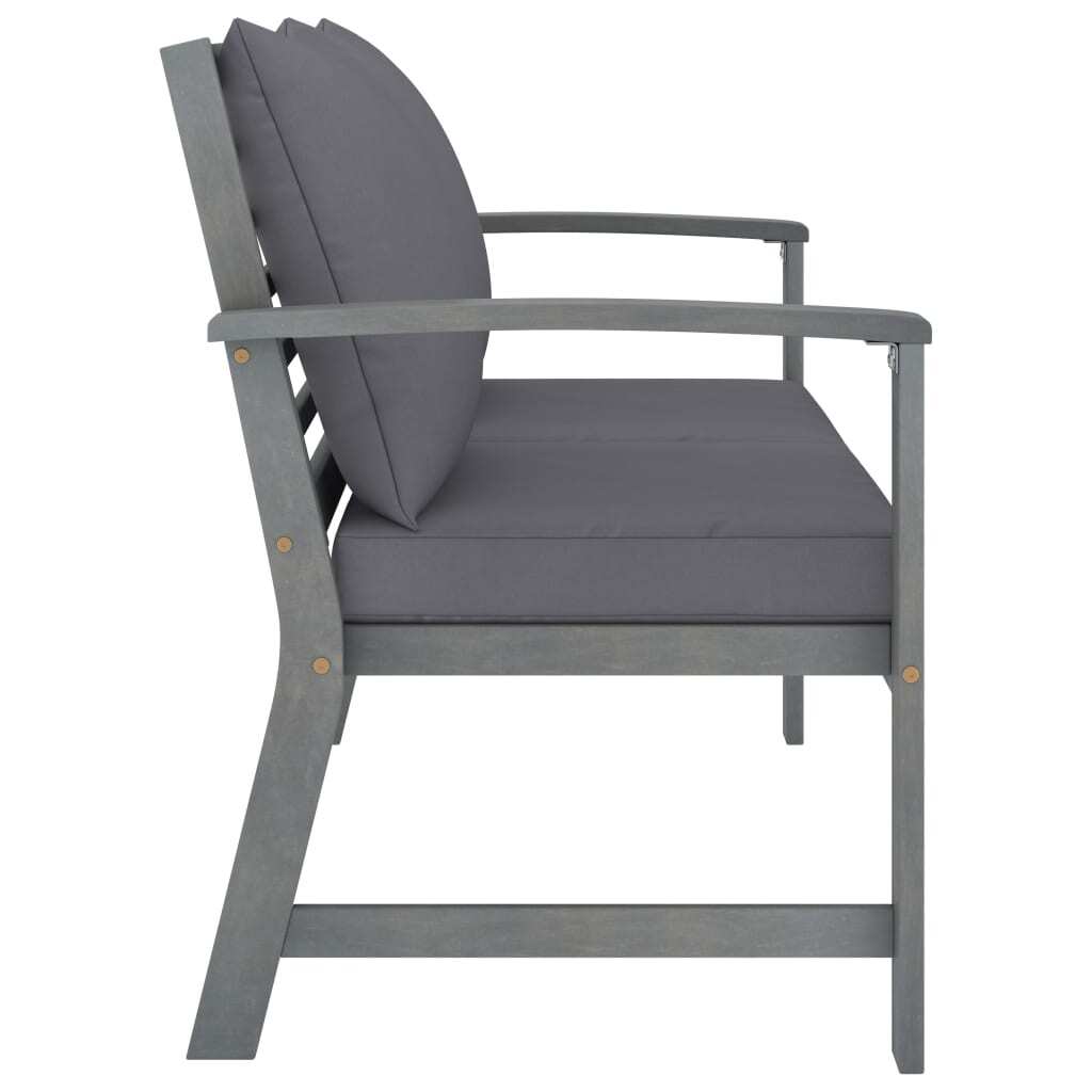 American Smart outdoor patio lounge set with four cushioned seats and solid acacia wood frame for comfortable outdoor relaxation.