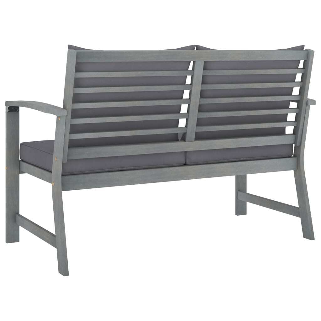 Outdoor 4-piece patio lounge set with cushions made of solid acacia wood by American Smart - WB, perfect for outdoor relaxation.