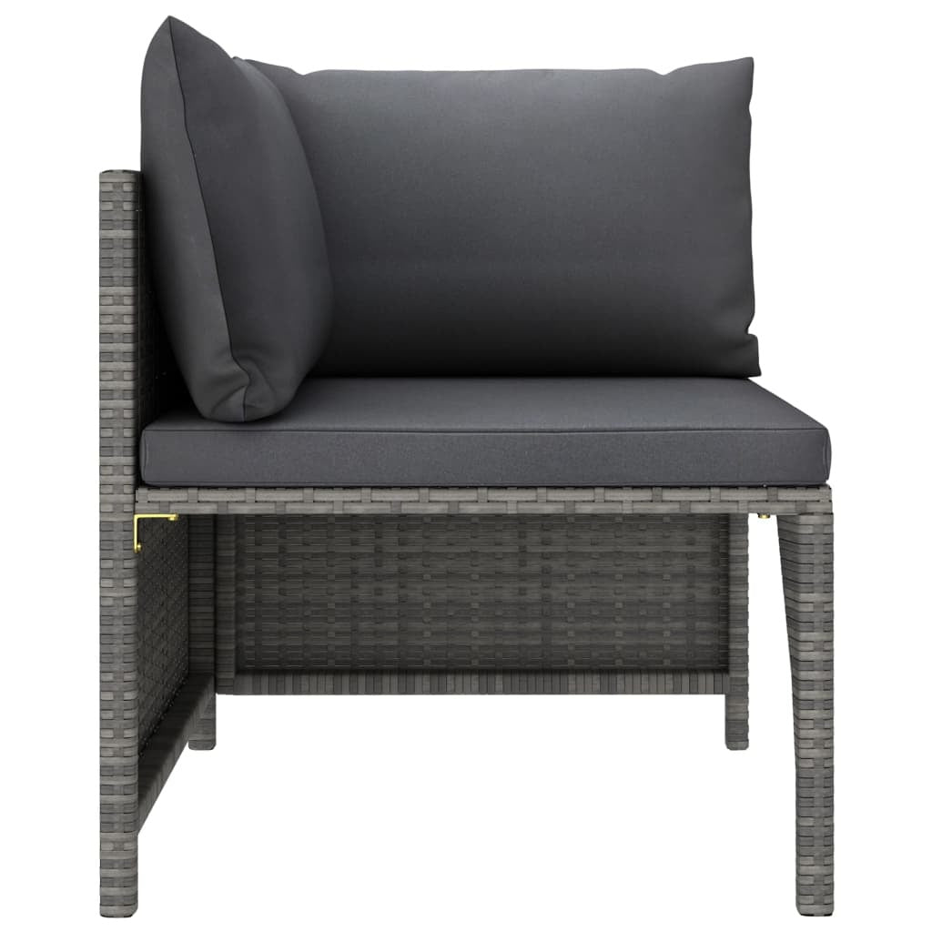 Gray 9-piece patio lounge set with cushions from American Smart featuring poly rattan for outdoor relaxation.