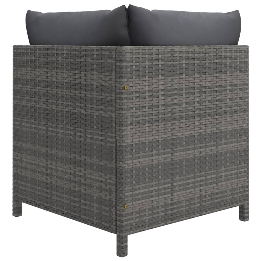 Gray 9-piece patio lounge set with cushions, made of poly rattan, outdoor furniture by American Smart - WB.