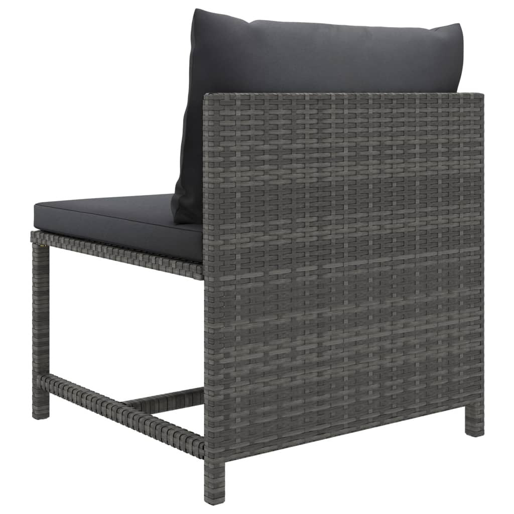 Gray 9-piece patio lounge set with cushions, outdoor furniture made of poly rattan by American Smart - WB.