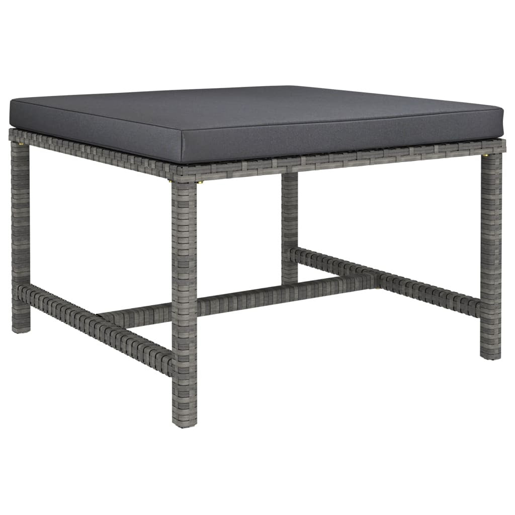 Gray 9-piece patio lounge set with cushions by American Smart, featuring poly rattan outdoor furniture for comfortable outdoor relaxation.