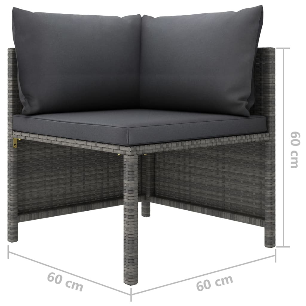 Gray 9-piece patio lounge set with cushions made of poly rattan from American Smart WB outdoor furniture collection.