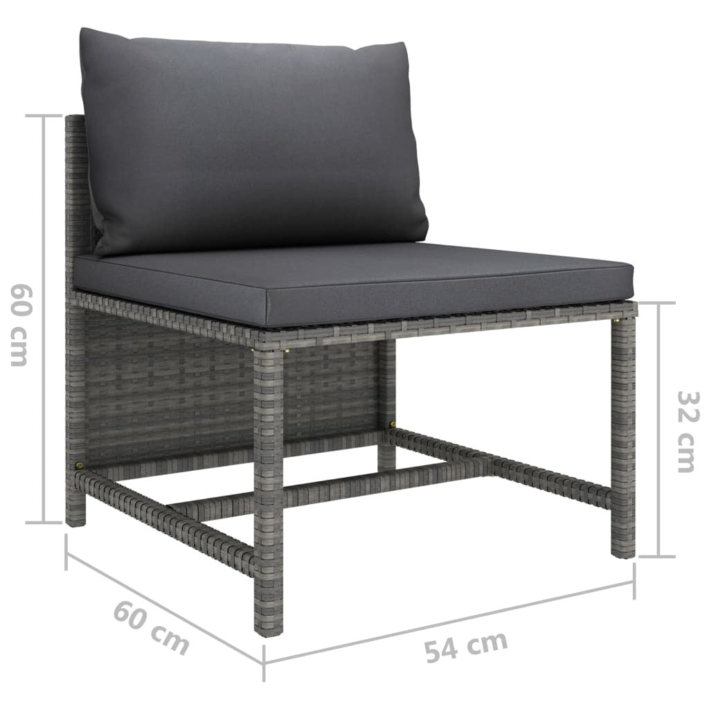 Gray 9-piece patio lounge set with cushions made of poly rattan from American Smart WB outdoor furniture collection.