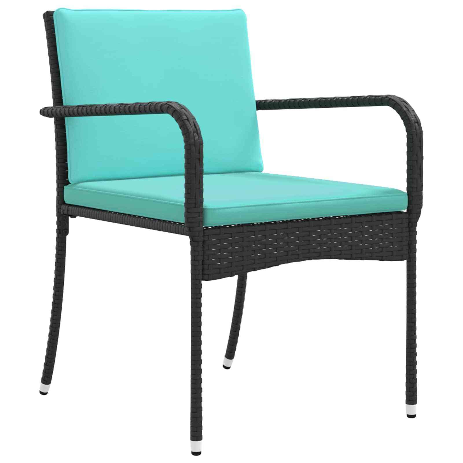 Black poly rattan garden set with outdoor furniture including chairs and table, by American Smart - WB.