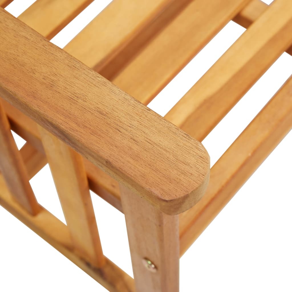 Outdoor patio chairs with cushions and tea table set made of solid acacia wood from American Smart outdoor furniture collection.