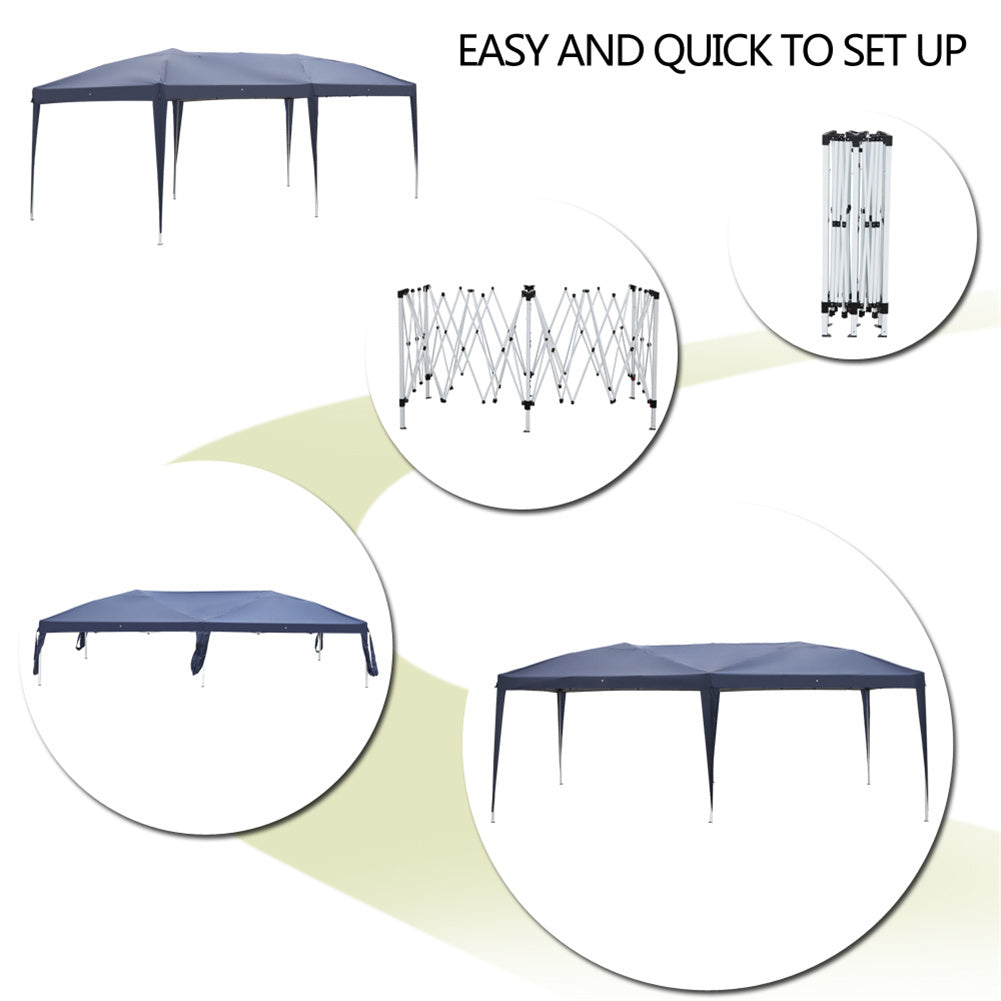 Blue US Outdoor Folding Tent by American Smart, adjustable height camping sun shelter, waterproof, 3x6m outdoor gadget