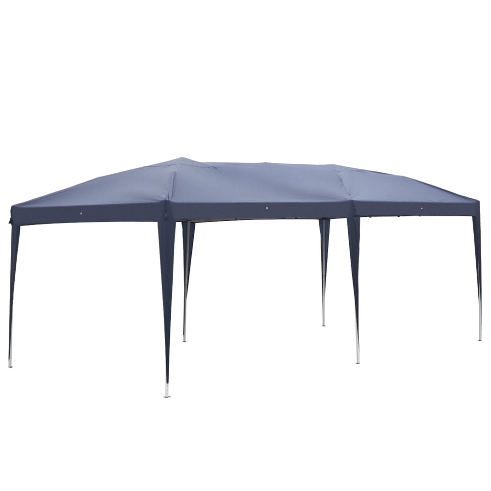 Blue American Smart outdoor folding tent with adjustable height, waterproof sun shelter, 3x6m camping tent, suitable for outdoor activities.