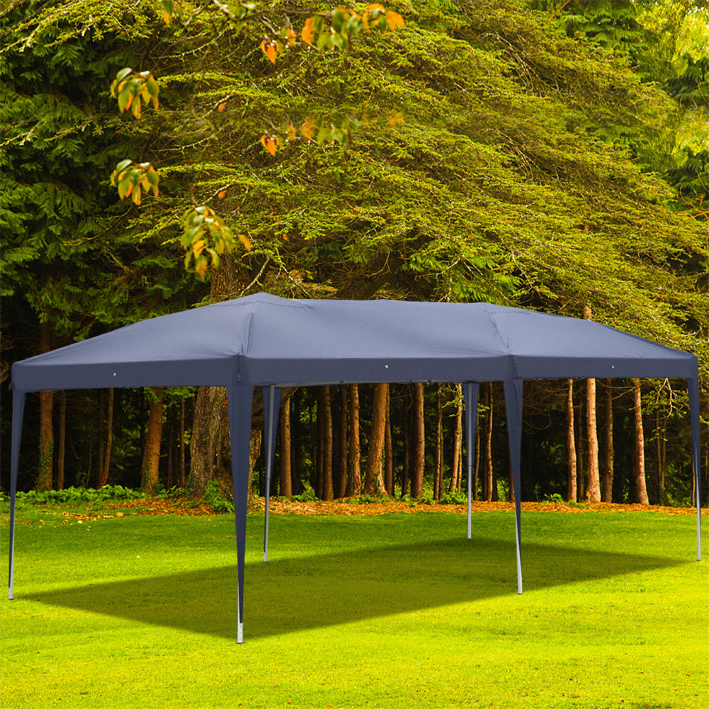 Blue US Outdoor folding camping tent with adjustable height, waterproof sun shelter, 3x6m, by American Smart WB.