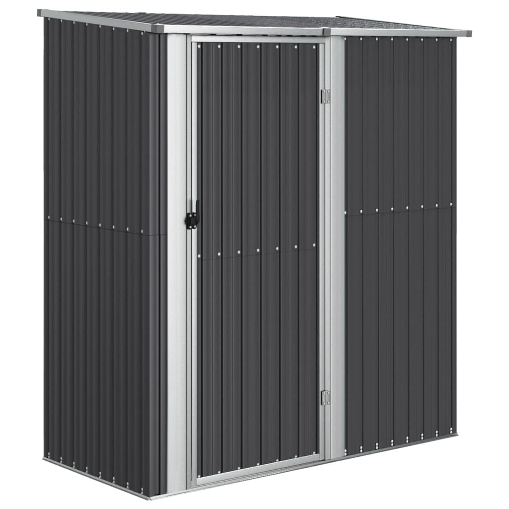 American Smart galvanized steel garden shed in anthracite, 71.1"x38.2"x82.5", outdoor storage for garden tools and equipment.
