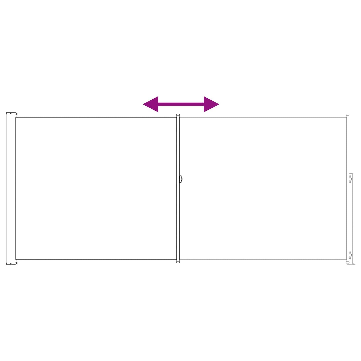 American Smart WB outdoor retractable side awning, rectangular 78.74 x 196.85 inches, for outdoor living spaces.