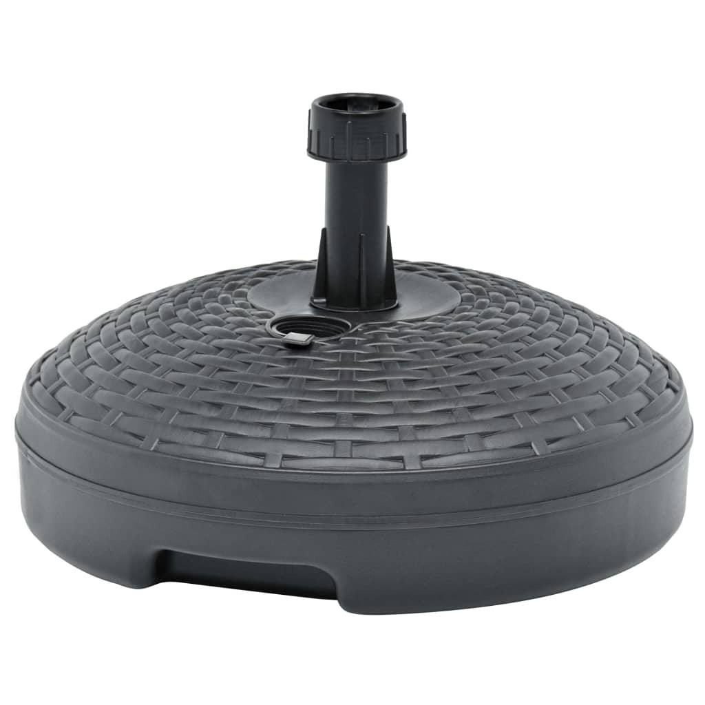 American Smart WB outdoor umbrella base filled with sand or water, 5.3 gal anthracite plastic rattan for outdoor furniture.