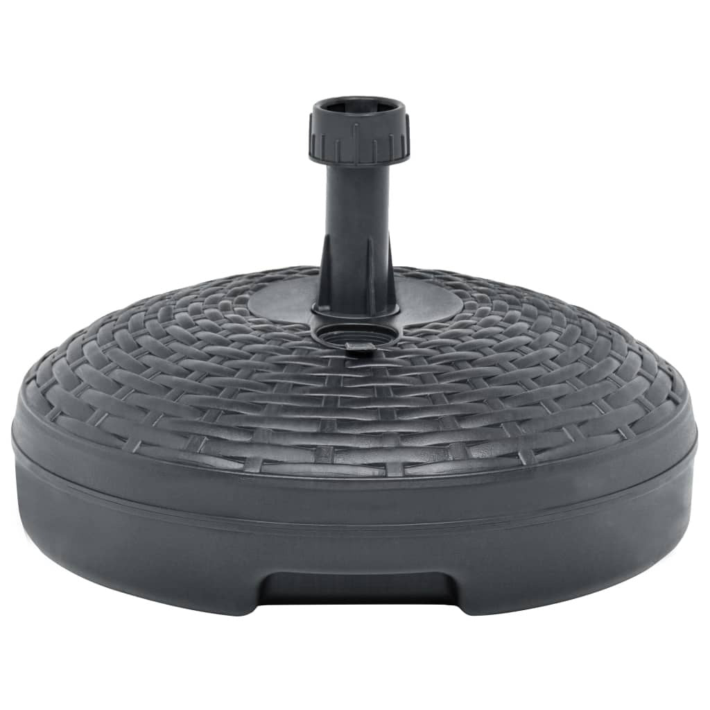 American Smart WB outdoor umbrella base filled with sand and water, 5.3 gallons, anthracite plastic rattan for patio umbrella support.