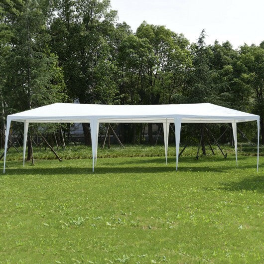 White American Smart 10x30 feet gazebo canopy tent with connection stakes and wind ropes for outdoor shade and shelter.
