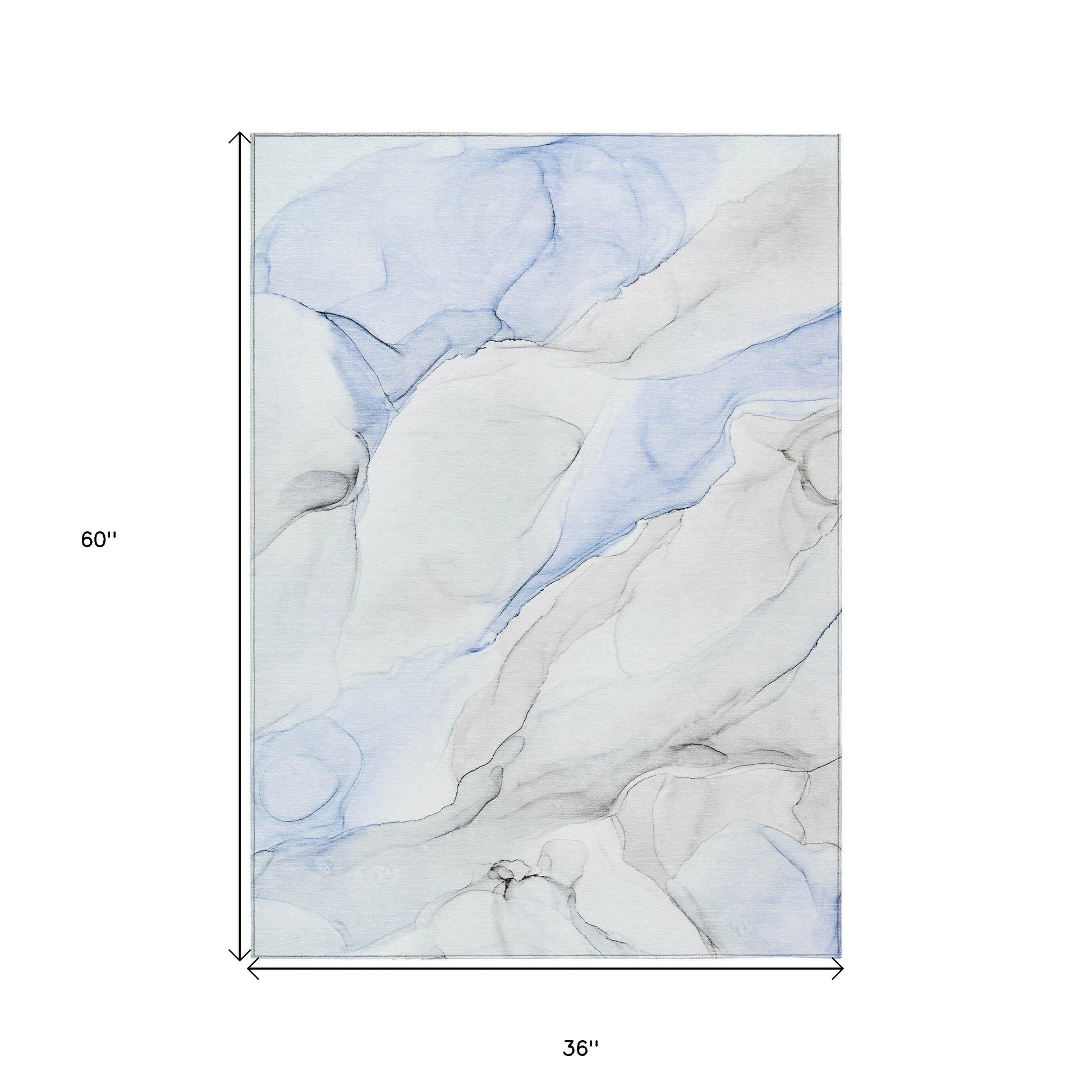 American Smart outdoor area rug, 3' x 5' ivory, blue, gray abstract washable non-slip indoor-outdoor rug on patio.