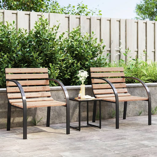 Two wooden patio chairs from American Smart WB, outdoor seating set with sturdy wood construction and classic design.