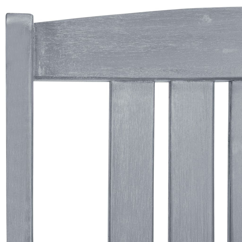 Set of 8 solid acacia wood patio chairs in gray for outdoor seating, featuring a sturdy and stylish design by American Smart.