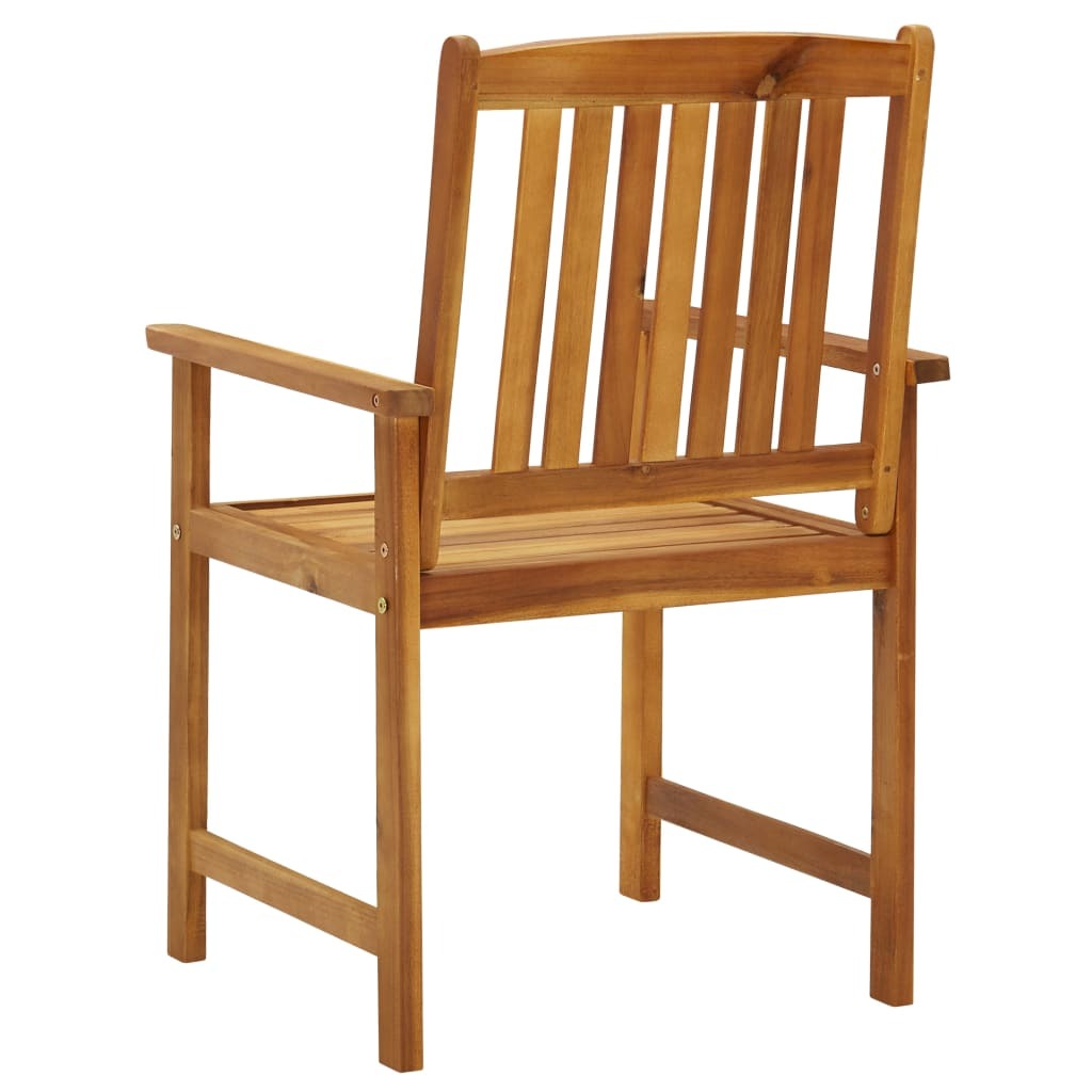 Pair of outdoor patio chairs with cushions made of solid acacia wood from American Smart - WB for comfortable outdoor seating.