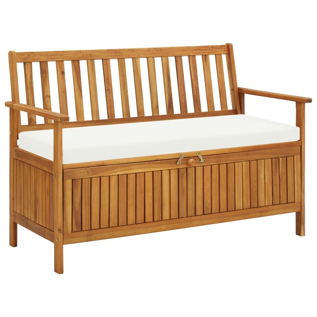 Outdoor patio storage bench made of solid acacia wood, 47.2x24.8x33.1 inches, by American Smart WB for outdoor seating.
