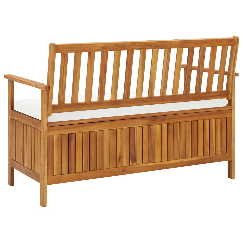 Outdoor patio storage bench made of solid acacia wood, 47.2 x 24.8 x 33.1 inches, American Smart WB outdoor seating furniture