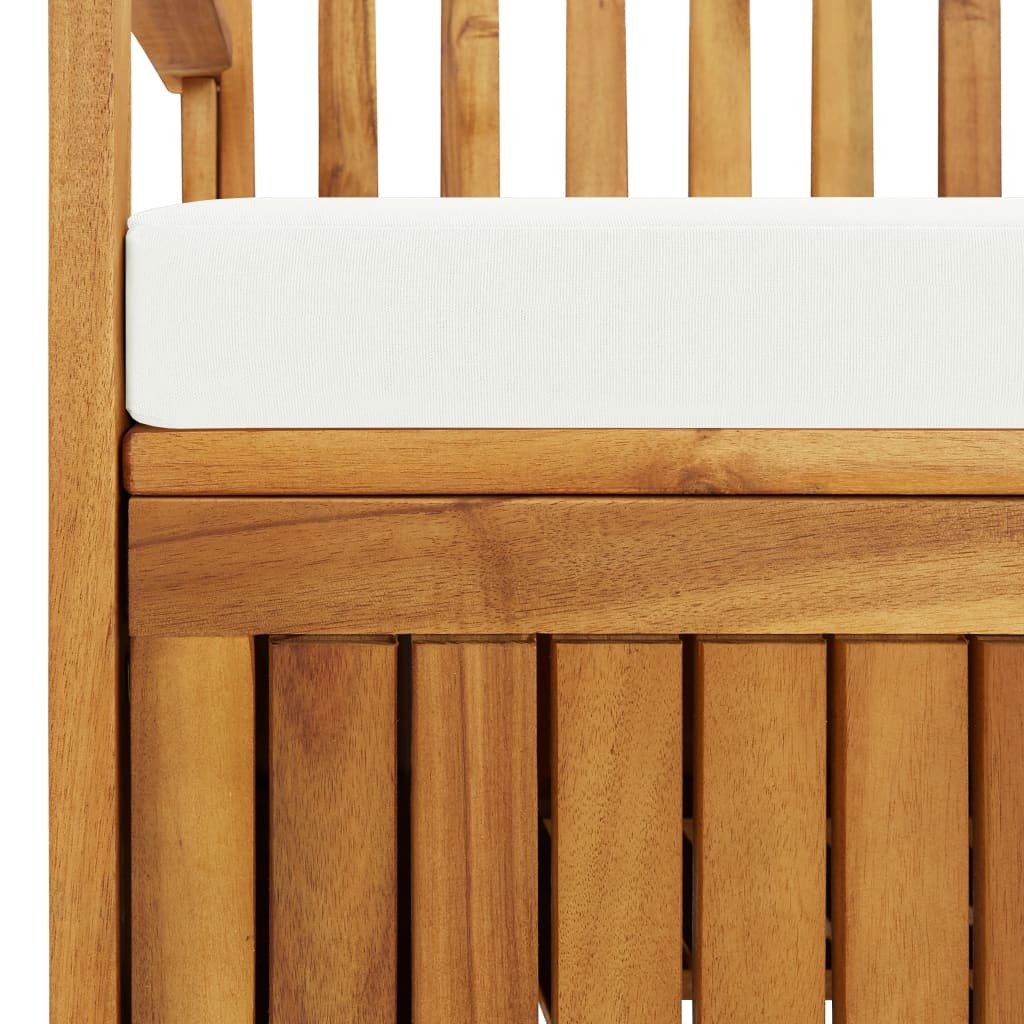 Outdoor patio storage bench made of solid acacia wood by American Smart, measuring 47.2x24.8x33.1 inches, for outdoor seating and storage.