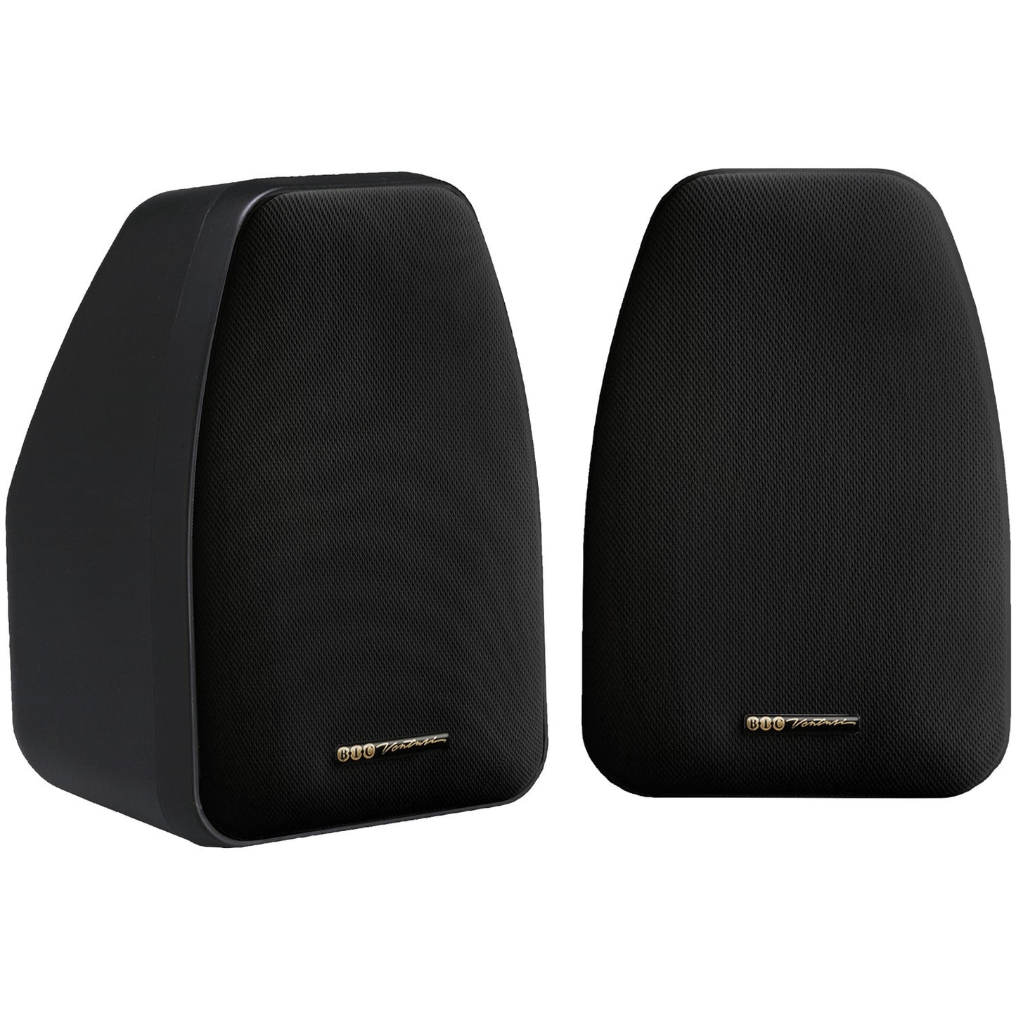 BIC America ADATTO DV52SI outdoor bookshelf speakers in black, weather-resistant design with 5.25-inch drivers and 125-watt power.