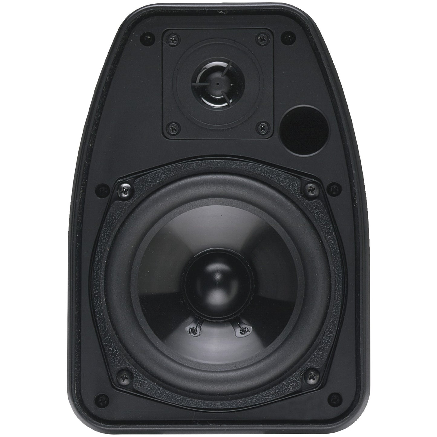 BIC America ADATTO DV52SI indoor/outdoor weather-resistant bookshelf speakers in black, 5.25-inch size, designed for versatile audio.