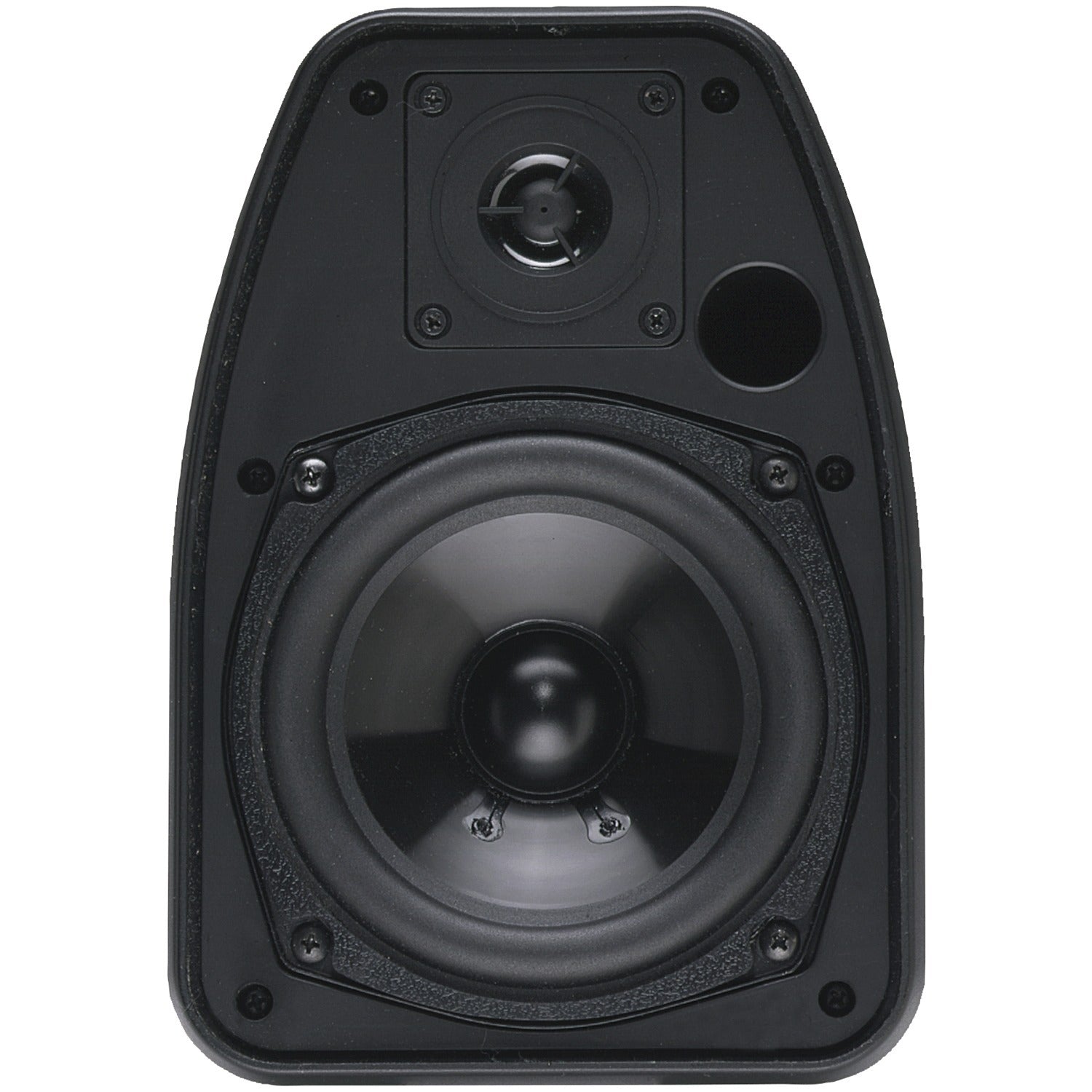 BIC America ADATTO DV52SI indoor/outdoor weather-resistant bookshelf speakers in black, 5.25-inch size, designed for versatile audio.