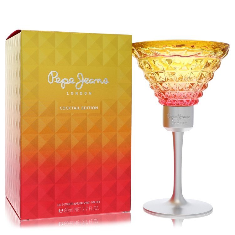 Pepe Jeans Cocktail Edition Eau De Toilette spray for women, 3.4 oz bottle, with elegant packaging and branding.